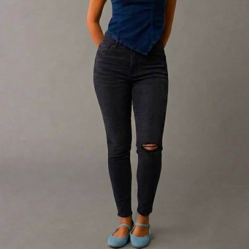 American Eagle Next Curvy Super High Rise Leggings Skinny Jeans Black sz 20 NWT